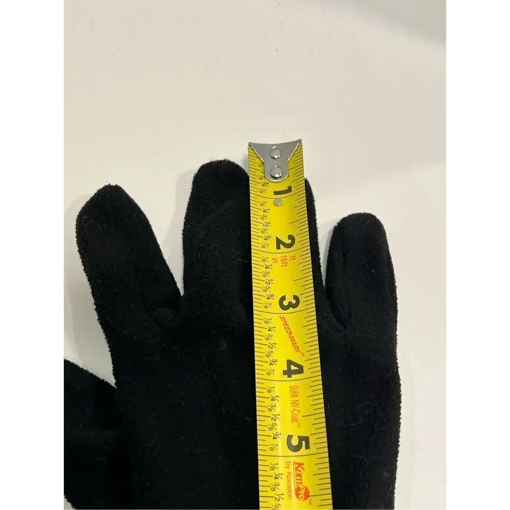 Gemo France Women’s Black Fleece Faux Fur Trim Gloves See Description